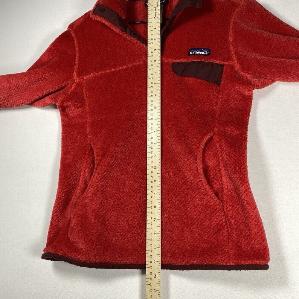 Patagonia Womens Small Red Burgundy Fleece Re‎ Tool Snap T Pullover Sweater - Picture 5 of 7